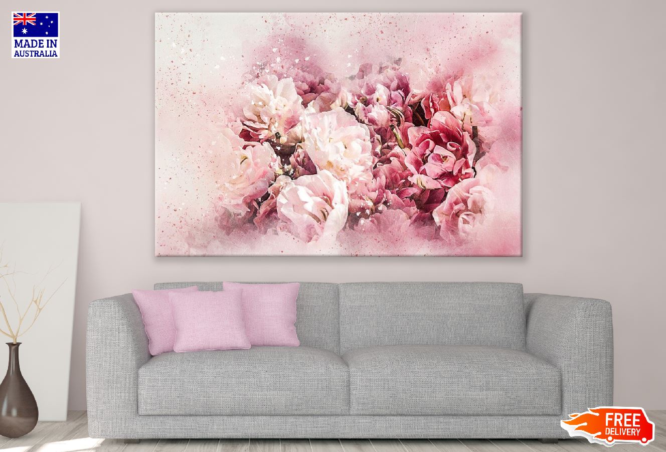 Flowers Bouquet Abstract Design Print 100% Australian Made