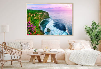 Uluwatu Cliff & Sea Pink Sunset Photograph Home Decor Premium Quality Poster Print Choose Your Sizes