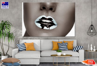 Girl Face & Lips B&W Photograph Print 100% Australian Made