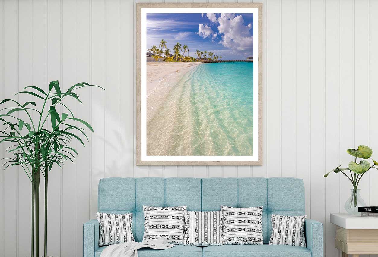 Maldives Paradise Sea & Moody Sky Photograph Home Decor Premium Quality Poster Print Choose Your Sizes