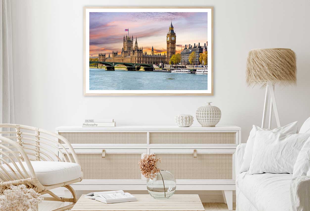 Houses of Parliament & Big Ben View Photograph UK Home Decor Premium Quality Poster Print Choose Your Sizes