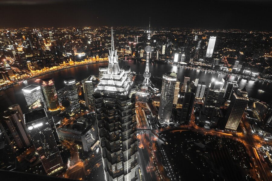 Jin Mao Tower in Shanghai, China at Night Photograph Print 100% Australian Made