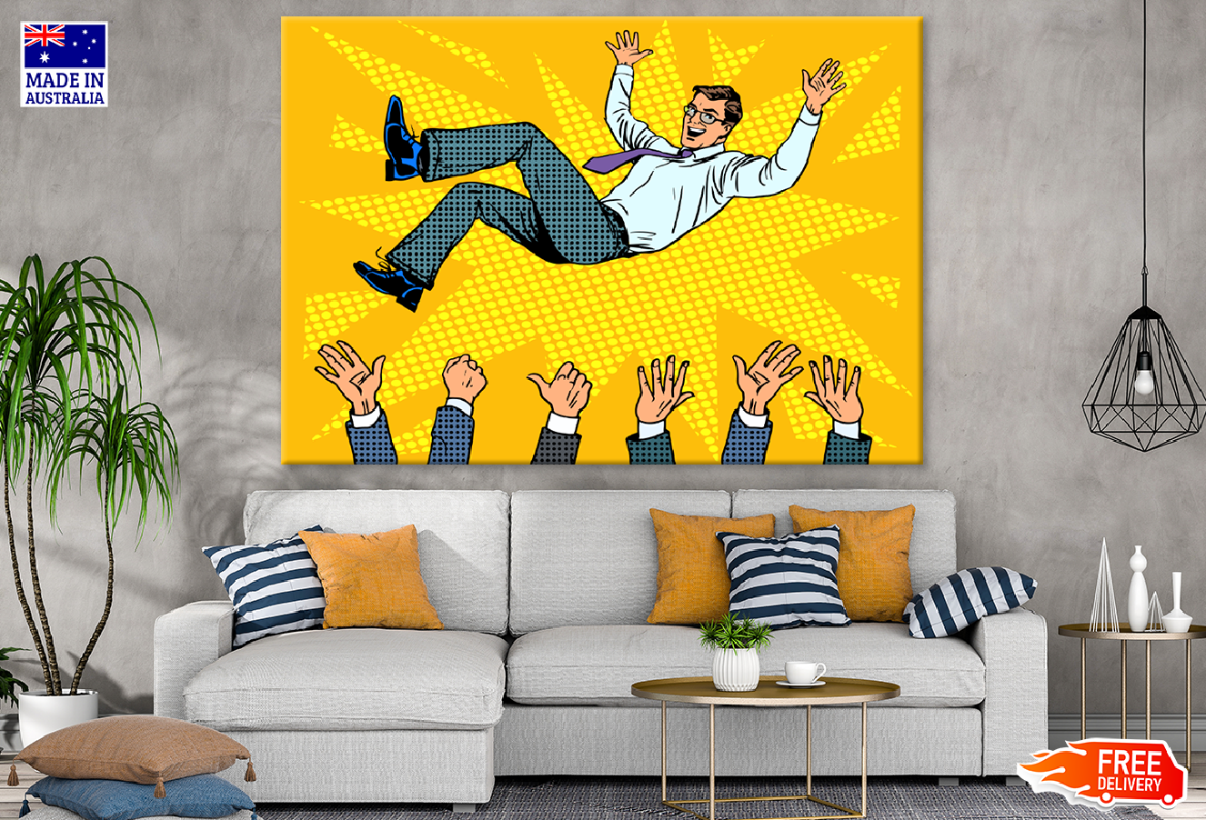 Success Businessman Winner Illustration Print 100% Australian Made