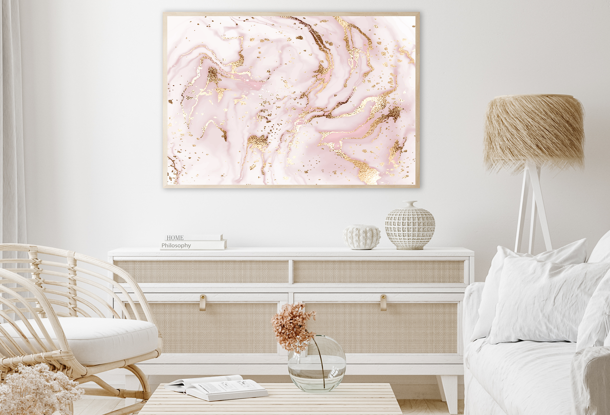 Pink & Gold Abstract Design Home Decor Premium Quality Poster Print Choose Your Sizes