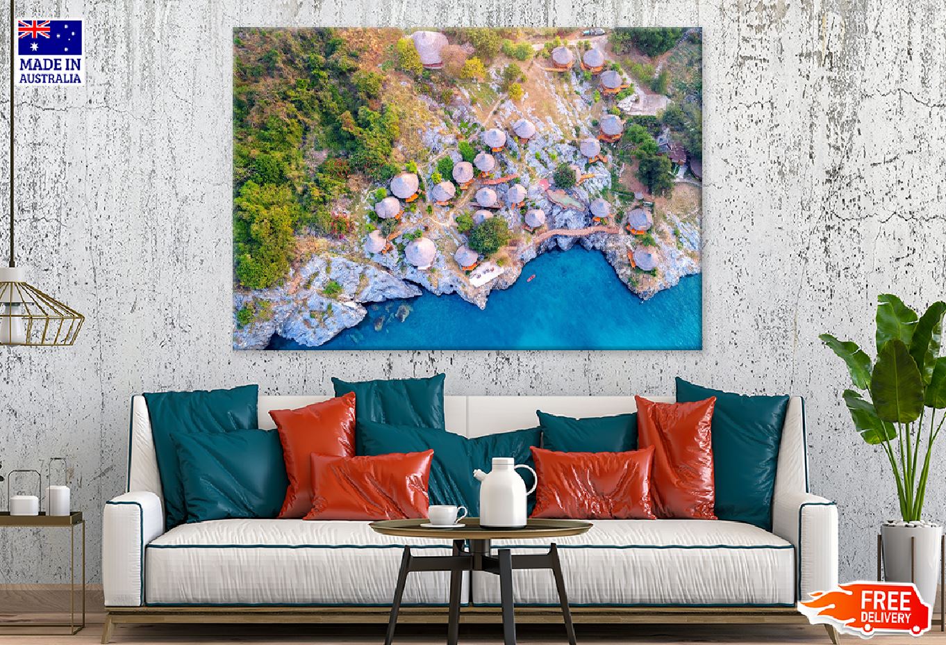 Cottage si Chang Island Aerial View Photograph Print 100% Australian Made