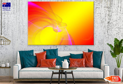 Red Digital Lines & Yellow Abstract Design Print 100% Australian Made