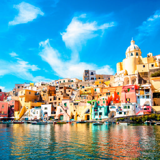 Square Canvas Colorful Island Near Naples Photograph High Quality Print 100% Australian Made