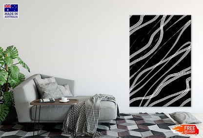 White Light Lines Abstract Design Print 100% Australian Made