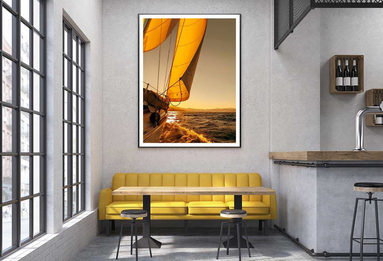 Sailboat Regatta at Sunset Ocean View Photograph Home Decor Premium Quality Poster Print Choose Your Sizes