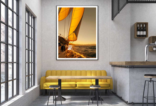 Sailboat Regatta at Sunset Ocean View Photograph Home Decor Premium Quality Poster Print Choose Your Sizes