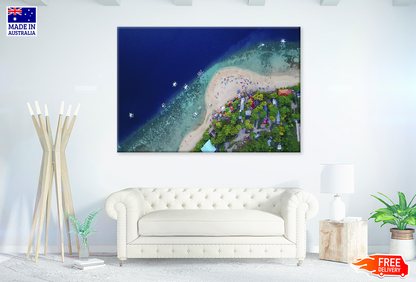 Boats On Sea Aerial View Photograph Print 100% Australian Made
