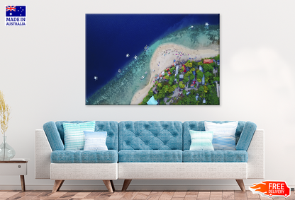 Boats On Sea Aerial View Photograph Print 100% Australian Made