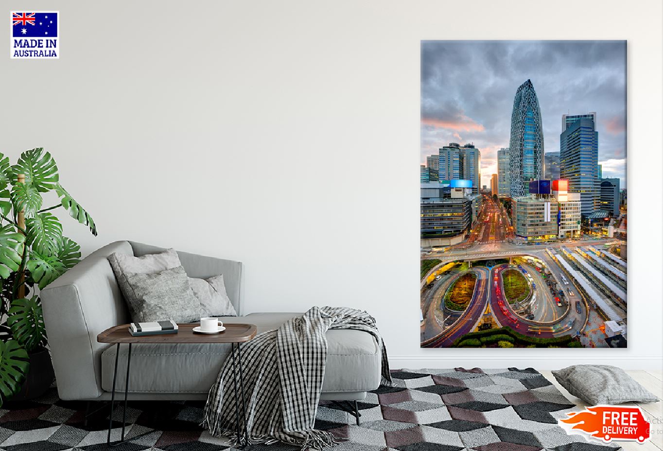 Highway & Shinjuku City Skyline View Photograph Print 100% Australian Made