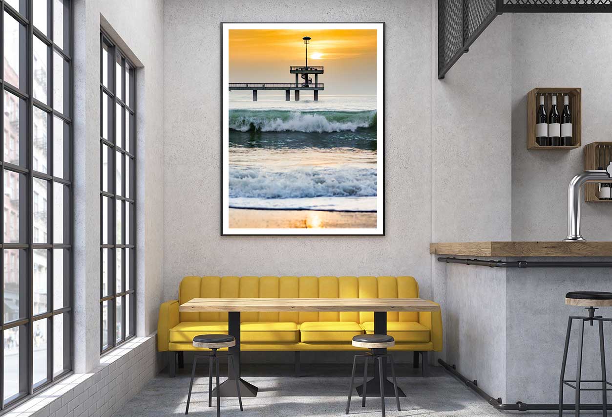 Burgas Beach Waves Sunset Scenery Photograph Home Decor Premium Quality Poster Print Choose Your Sizes