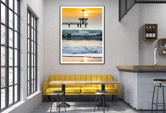 Burgas Beach Waves Sunset Scenery Photograph Home Decor Premium Quality Poster Print Choose Your Sizes