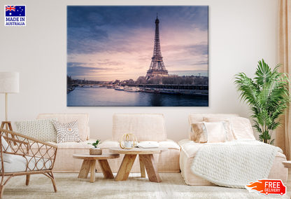 Eiffal Tower & Sunset View Photograph Print 100% Australian Made