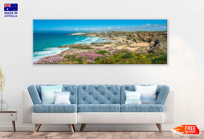 Panoramic Canvas Newquay Sea View Photograph UK High Quality 100% Australian Made Wall Canvas Print Ready to Hang