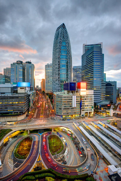 Highway & Shinjuku City Skyline View Photograph Home Decor Premium Quality Poster Print Choose Your Sizes