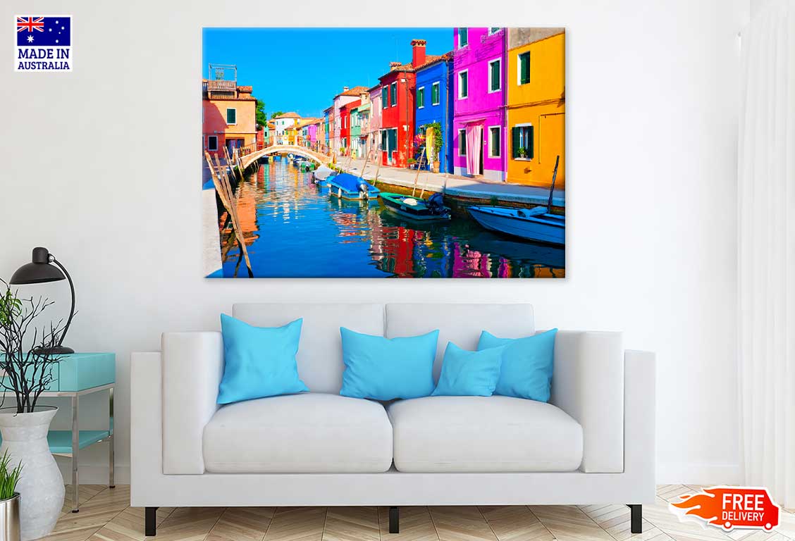 Colorful Burano Island in Venice View Print 100% Australian Made