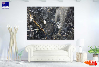 Black Gold Abstract Marble Design Print 100% Australian Made