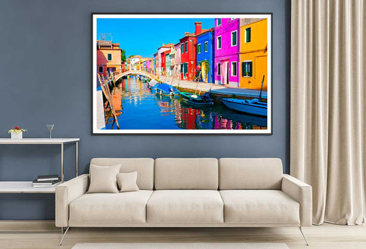 Colorful Burano Island Photograph in Venice Home Decor Premium Quality Poster Print Choose Your Sizes