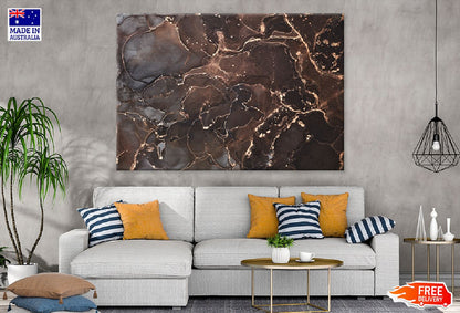 Black Brown & Gold Fluid Abstract Design Print 100% Australian Made