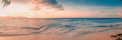 Panoramic Canvas Seychelles Beach Sunset View Photograph High Quality 100% Australian Made Wall Canvas Print Ready to Hang