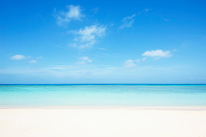 Bella Home Tropical Beach View With Sky Print Canvas Ready to hang