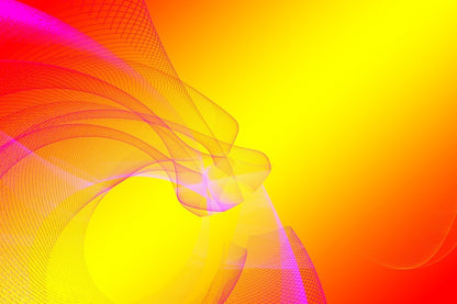 Red Digital Lines & Yellow Abstract Design Print 100% Australian Made