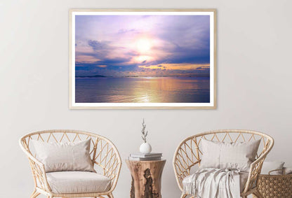 Sun is Falling over Sea Scenery Photograph Home Decor Premium Quality Poster Print Choose Your Sizes