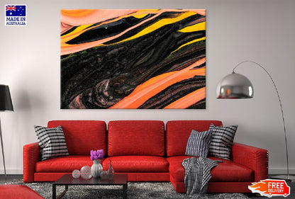 Black & Orange Fluid Abstract Design Print 100% Australian Made