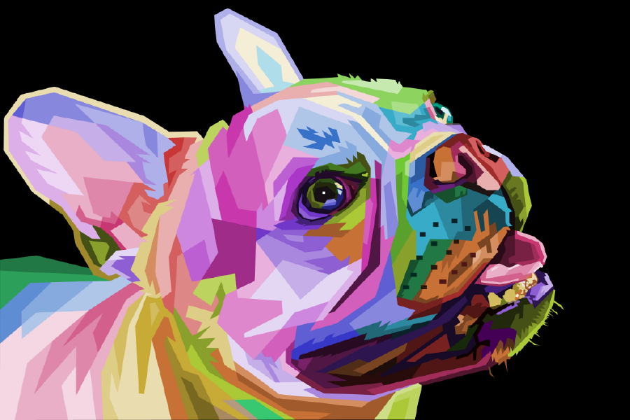 Colorful Dog Face Abstract Design Print 100% Australian Made