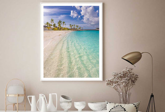 Maldives Paradise Sea & Moody Sky Photograph Home Decor Premium Quality Poster Print Choose Your Sizes