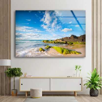 Sea & Mountain Scenery Photograph Acrylic Glass Print Tempered Glass Wall Art 100% Made in Australia Ready to Hang