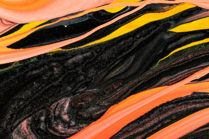 Black & Orange Fluid Abstract Design Print 100% Australian Made