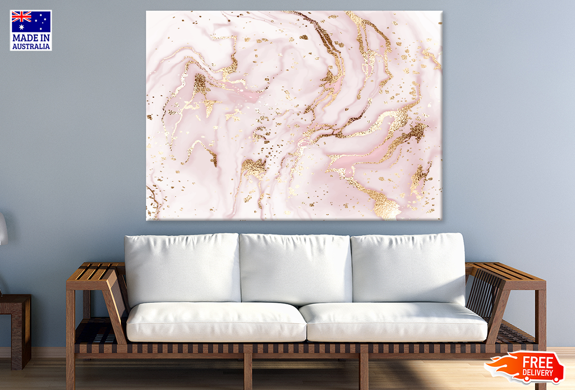 Pink & Gold Abstract Design Print 100% Australian Made