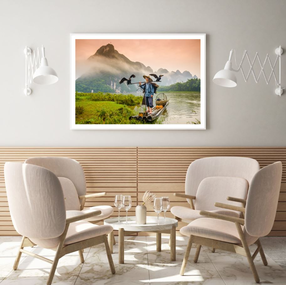 Fisherman in Vietnam Photograph Home Decor Premium Quality Poster Print Choose Your Sizes