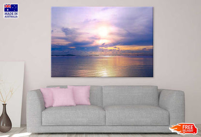 Sun is Falling over Sea Scenery View Print 100% Australian Made