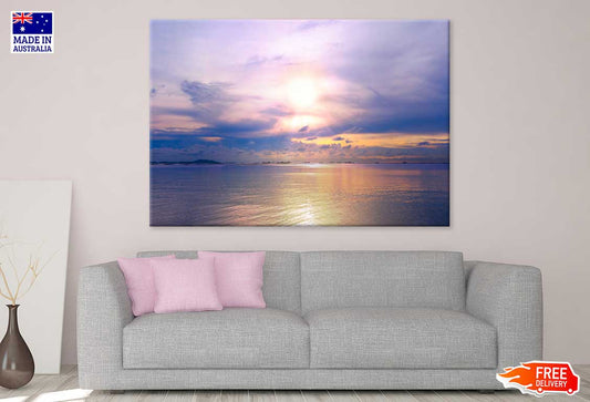 Sun is Falling over Sea Scenery View Print 100% Australian Made