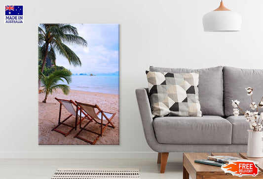 Beach Chair on Sandy Beach View Photograph Print 100% Australian Made