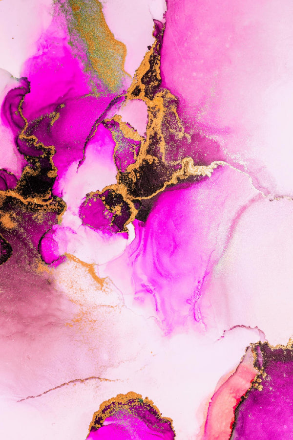 Pink & Gold Fluid Abstract Design Print 100% Australian Made