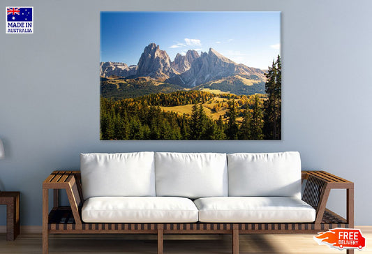 Hills Covered Trees & Mountains Photograph Print 100% Australian Made