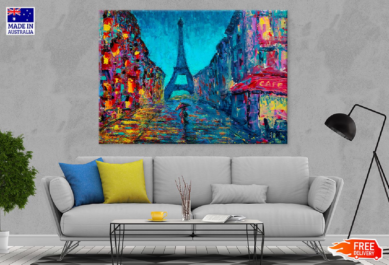 Paris City Street Art Painting Print 100% Australian Made