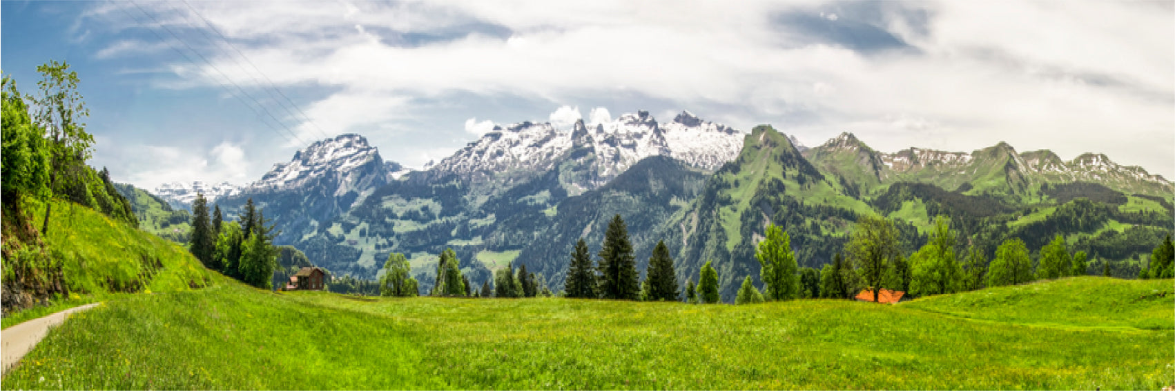 Panoramic Canvas Green Hill Mountains View Photograph High Quality 100% Australian Made Wall Canvas Print Ready to Hang
