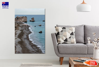 Rocky Coastal Aerial View Photograph Cyprus Print 100% Australian Made