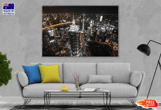 Jin Mao Tower in Shanghai, China at Night Photograph Print 100% Australian Made
