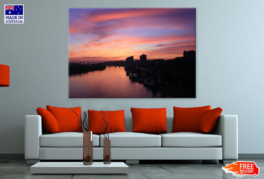 Boats on River Sunset Scenery Photograph Print 100% Australian Made
