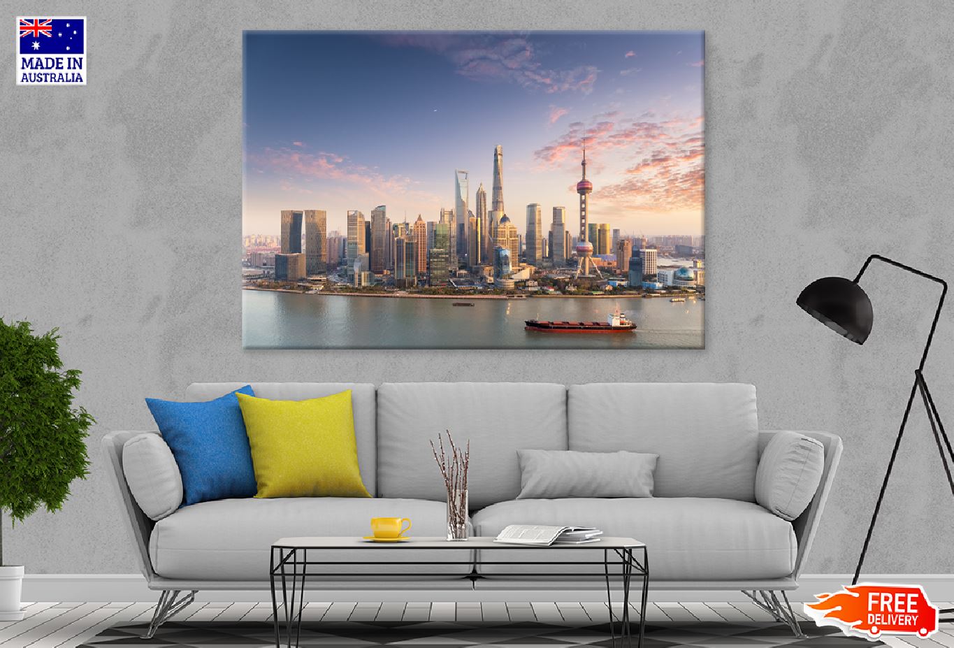 Shanghai Skyline Sunset Scenery Photograph Print 100% Australian Made