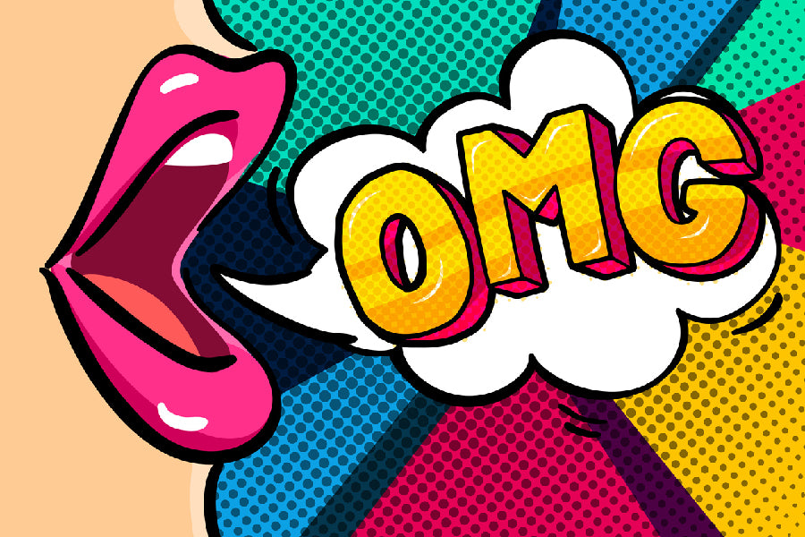 OMG Quote & Girl Mouth Illustration Print 100% Australian Made