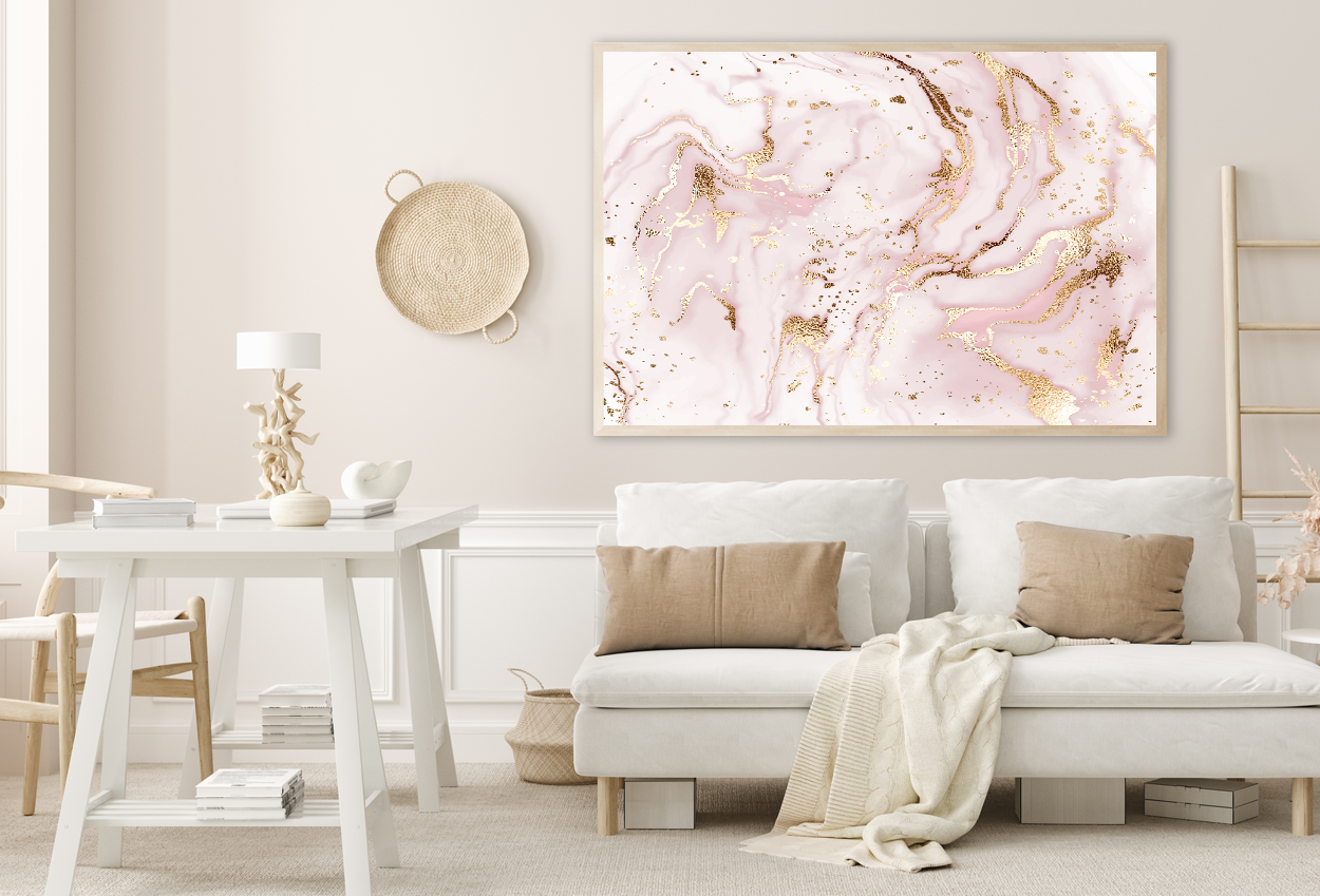 Pink & Gold Abstract Design Home Decor Premium Quality Poster Print Choose Your Sizes